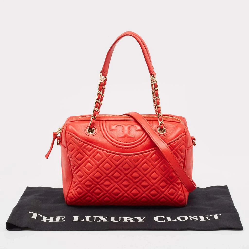 Tory Burch Tory Burch Red Quilted Leather Fleming Duffel Bag 14