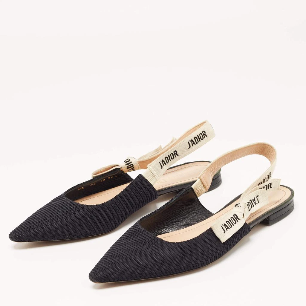 Dior Dior Black Technical Fabric J'adior Slingback Flats Size 36.5 2