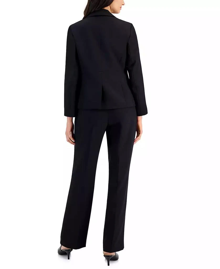 Le Suit Women's Contrast-Trim Peak-Lapel Pantsuit, Regular and Petite 2