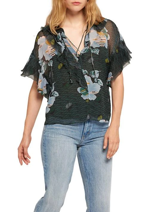 Joie Womens Devon Floral Printed Blouse 1