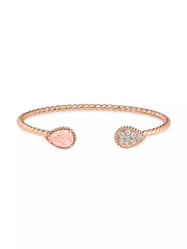 Boucheron Serpent Bohème 18K Rose Gold, 1.36 TCW Diamond & Pink Quartz Cuff 3