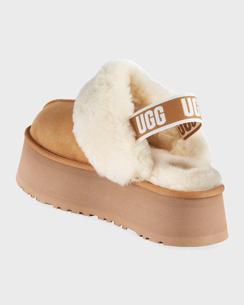 UGG Funkette Suede Shearling Platform Slippers 3