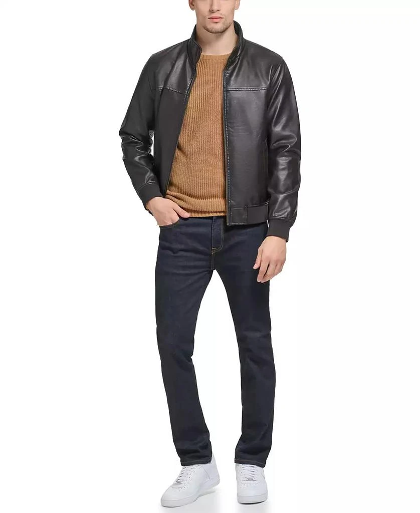 Tommy Hilfiger Men's Faux Leather Stand Collar Bomber 2