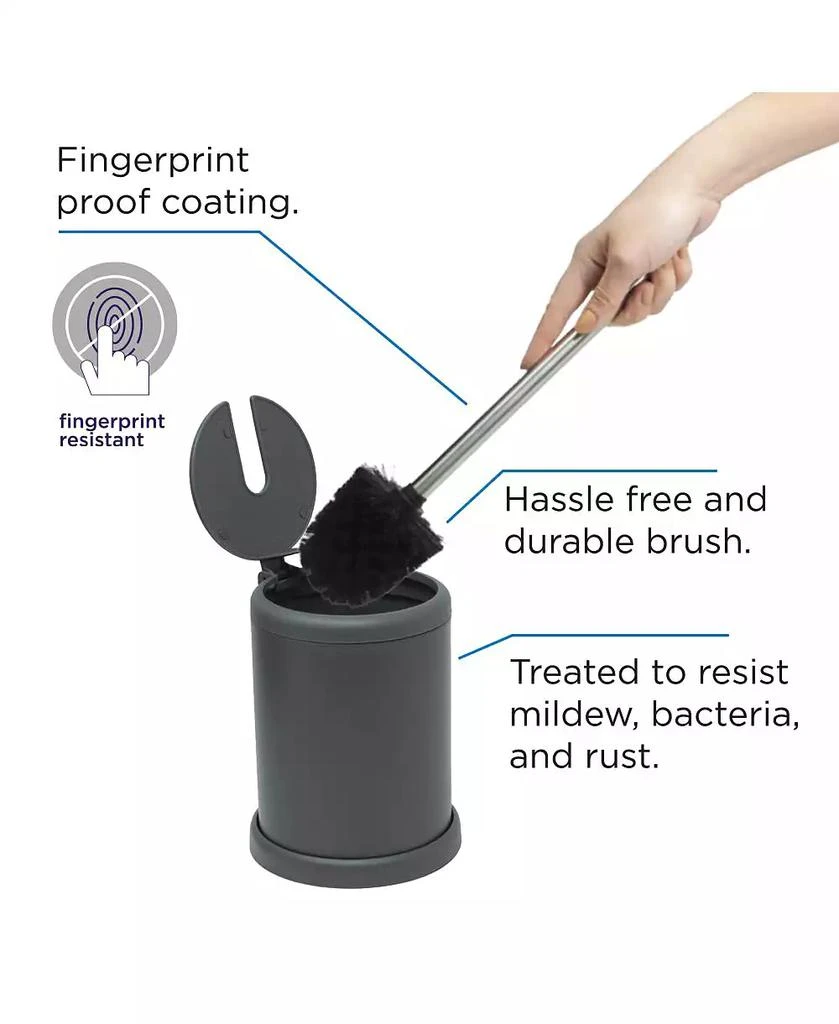 Cameo Toilet Bowl Cleaning Brush, Self-Closing Lid, Stainless-Steel Holder, Fingerprint-Proof, Rust resistant - 2 Pack 2