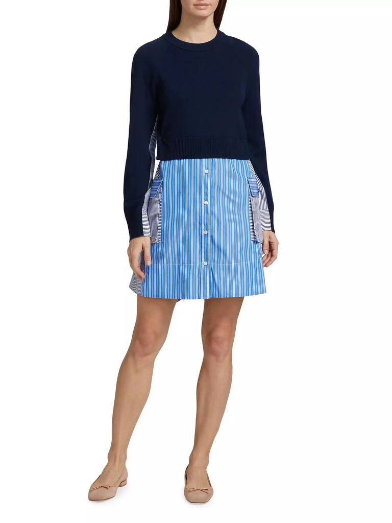 Tanya Taylor Lorraine Merino Wool &amp; Cotton Combo Dress 2