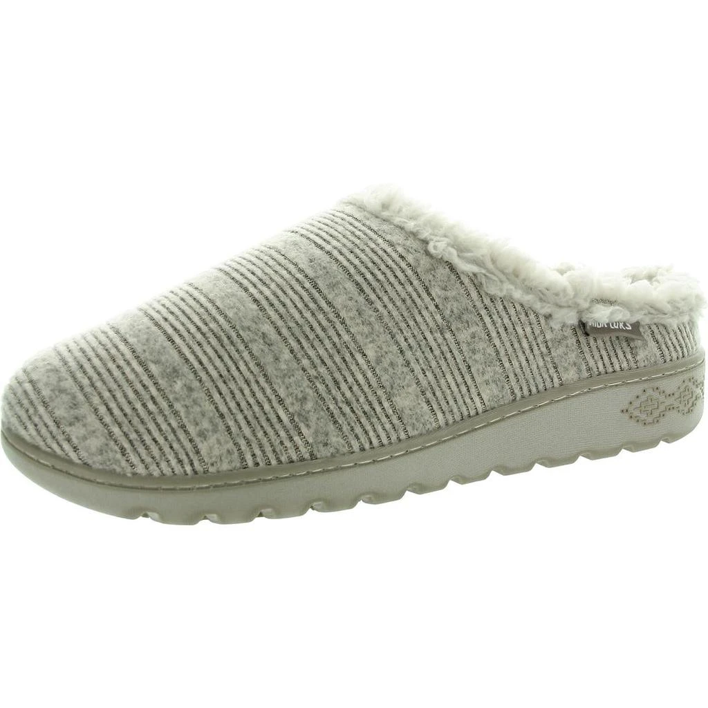 MUK LUKS Womens Faux Fur Lined Faux Fur Slide Slippers 1