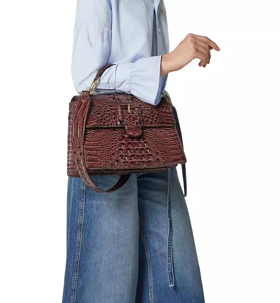 Brahmin Hallie Fern Cassatt Small Leather Satchel 8
