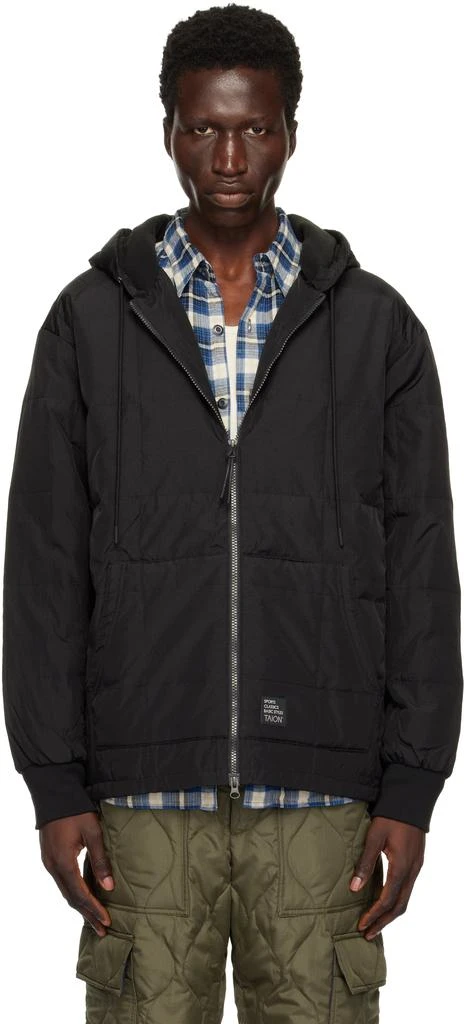 Taion Black Sport Classic Front Zip Down Jacket 1