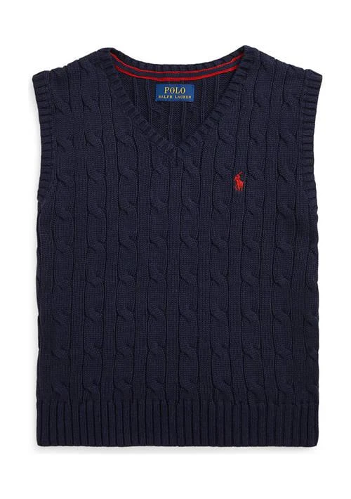 Ralph Lauren Childrenswear Lauren Childrenswear Boys 2 7 Cable Knit Cotton Sweater Vest 1