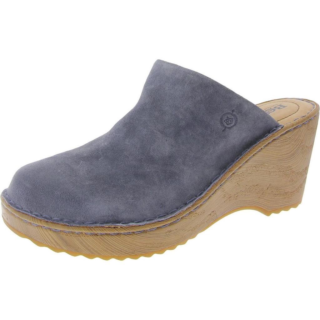 Born Womens Leather Wedge Mules
