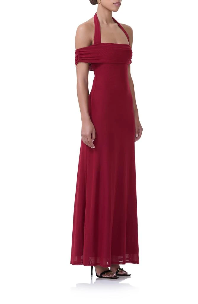 AFRM Yvonne Off the Shoulder Mesh Halter Maxi Dress 3