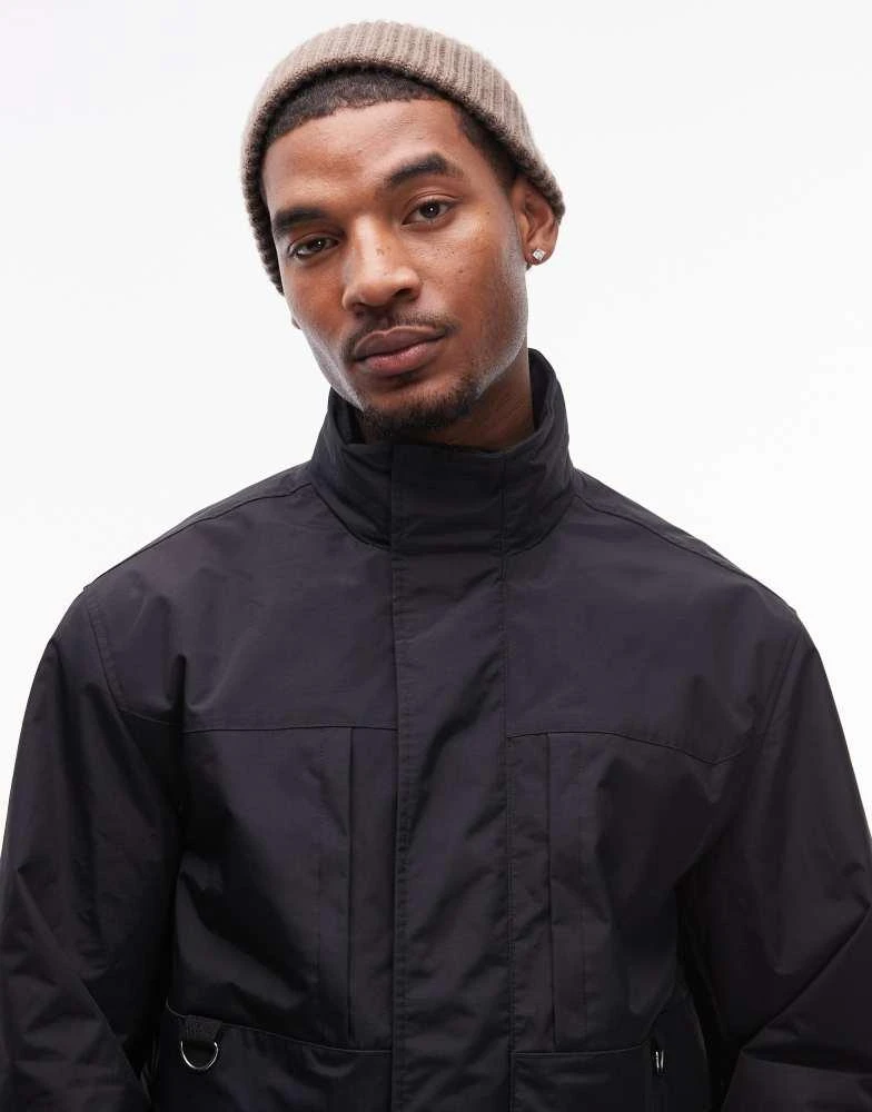 Levi's Levi's Tehama utility hooded rain jacket in black 3