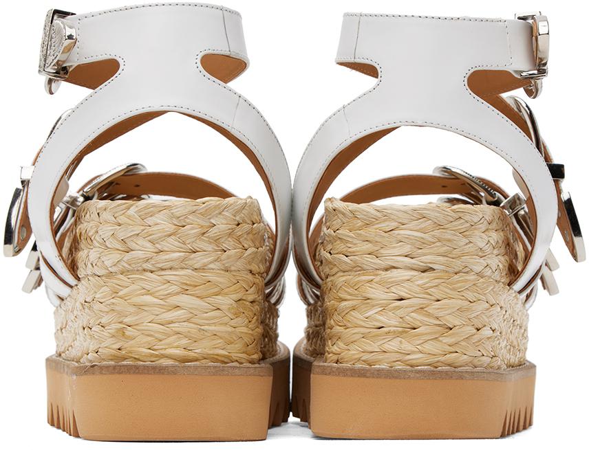 Toga Pulla White Pin-Buckle Platform Sandals