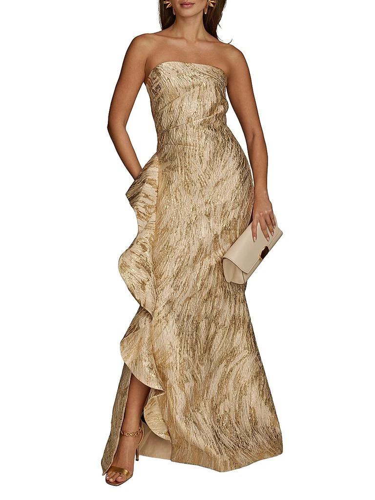 Donna Karan Brocade Ruffle Gown 2