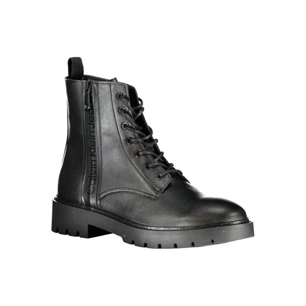 Calvin Klein Sleek Black Ankle Boots with Laces and Zip Detail 2