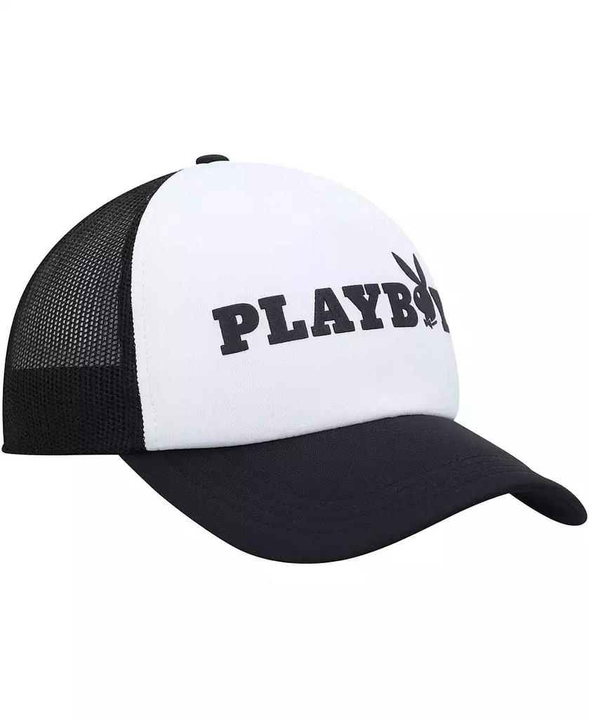 Playboy Men's White, Black Foam Trucker Snapback Hat 3