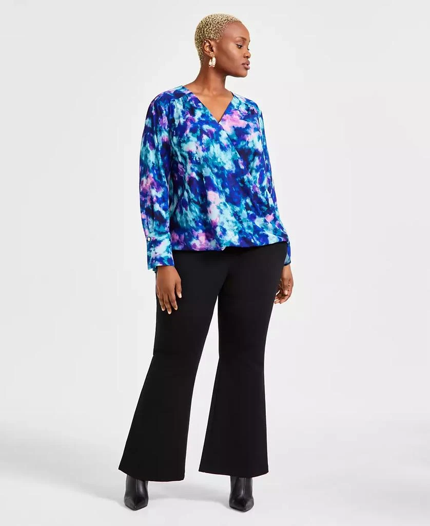 INC International Plus Size Cuffed Surplice Blouse, Exclusively at Macy's 2