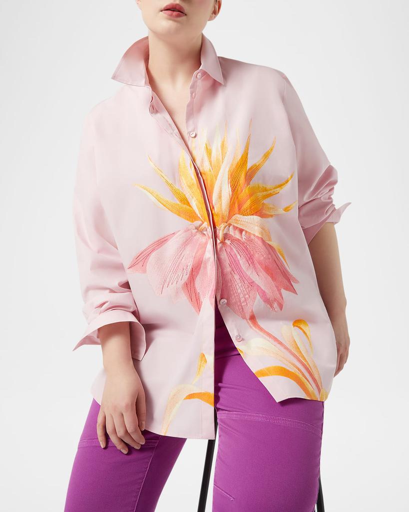 Marina Rinaldi Plus Size Tartufo Floral-Print Poplin Shirt