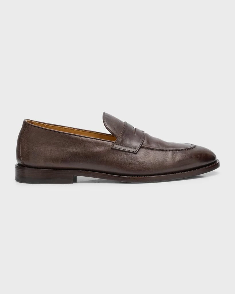 Brunello Cucinelli Men's Leather Penny Loafers 1