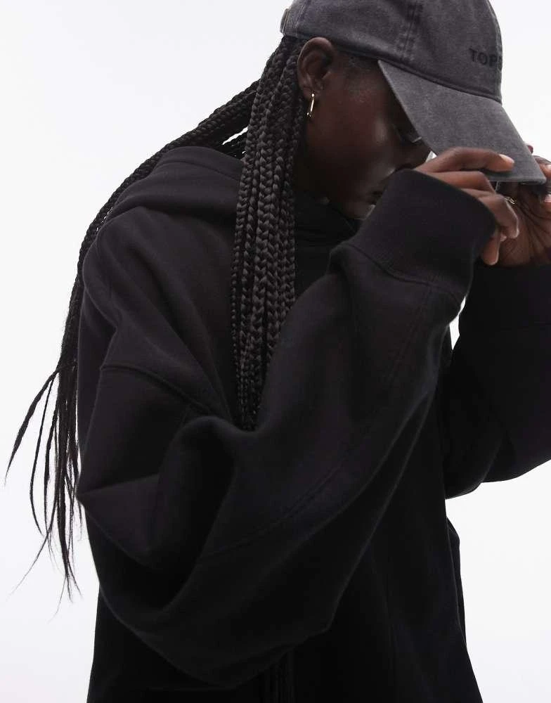 Topshop Topshop premium co ord oversized hoodie in black 2