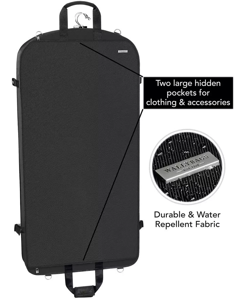 WallyBags 42" Premium Travel Garment Bag with Shoulder Strap and Pockets 4