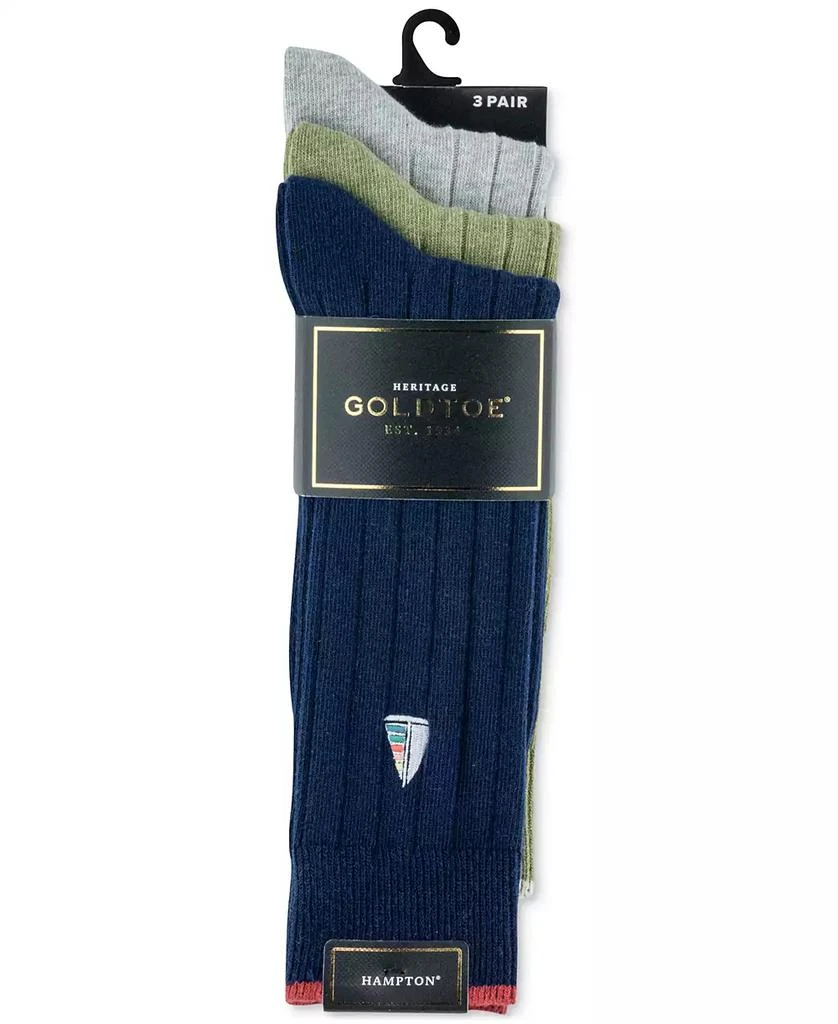 Gold Toe Men's Hampton Embroidered Crew Socks- 3-pack 2