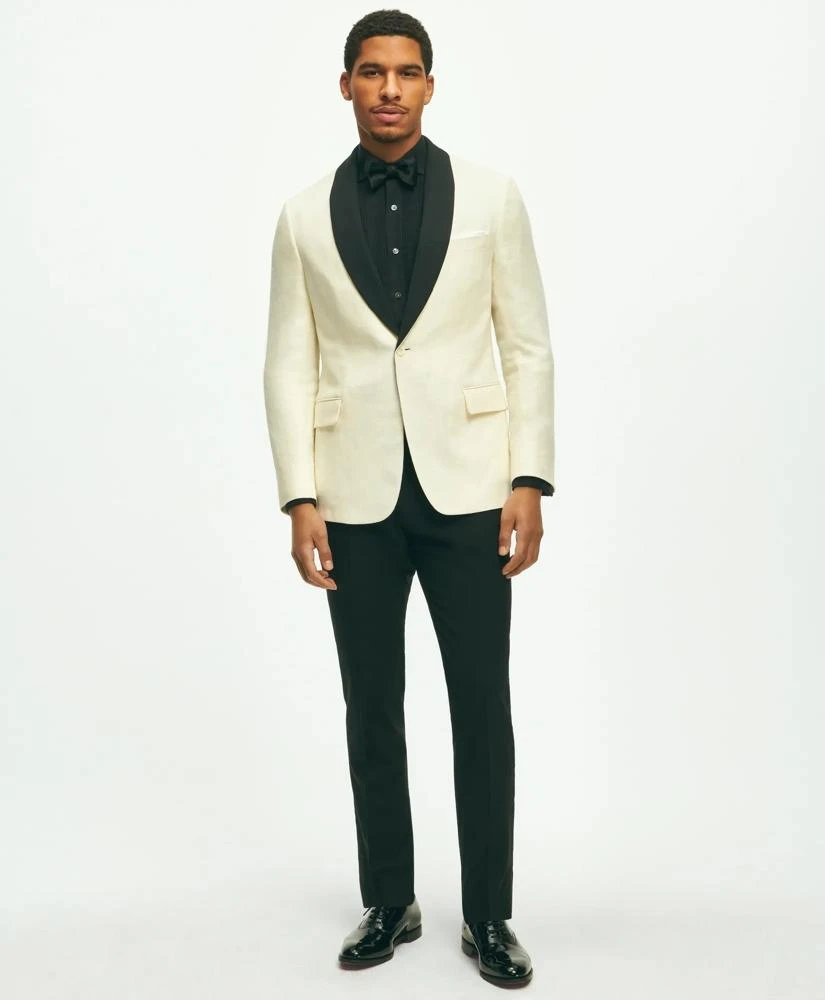 Brooks Brothers Classic Fit 1818 Herringbone Dinner Jacket In Linen-Wool Blend 2