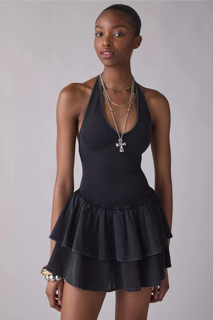 green emerald velvet dress Edgy Era Denim Strapless Midi Dress – VICI main image 0