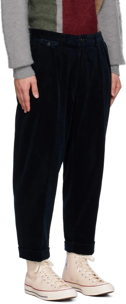 BEAMS PLUS Navy Pleated Trousers 2