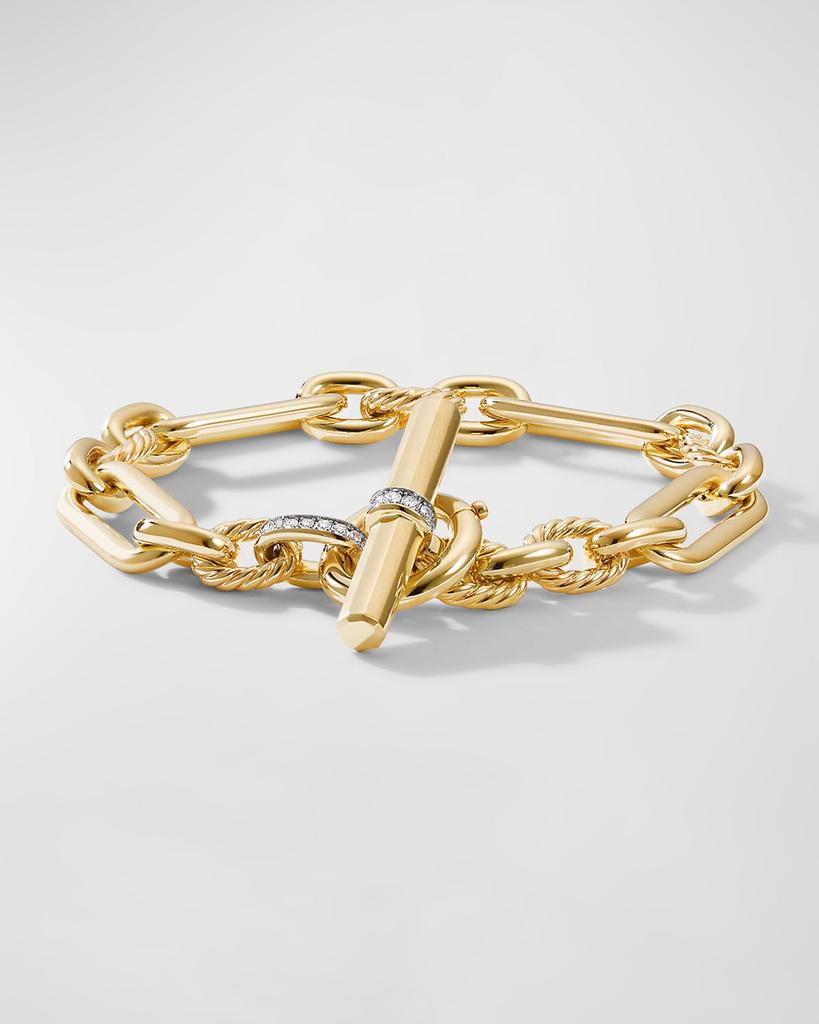 David Yurman Lexington Chain Bracelet with Diamonds in 18K Gold, 9.8mm