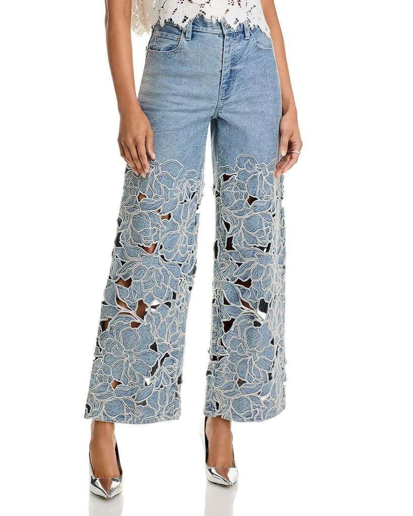 SIMKHAI Betty High Rise Straight Leg Jeans in Boca 1