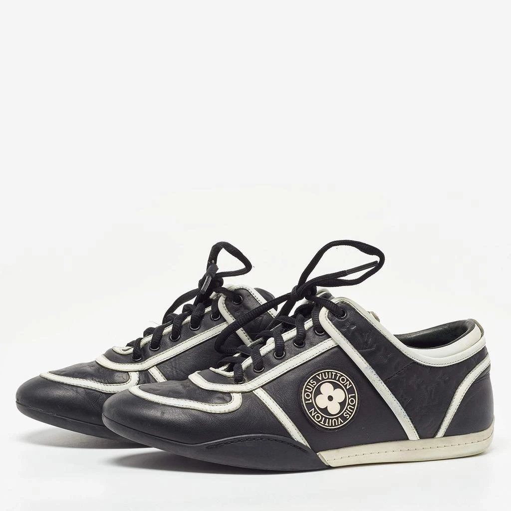 Louis Vuitton Louis Vuitton Black/White Monogram Embossed Leather Low Top Sneakers Size 37 2