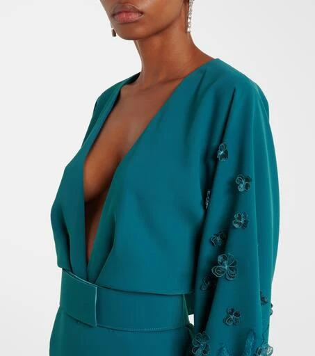 Costarellos Lace-trimmed draped midi dress 4