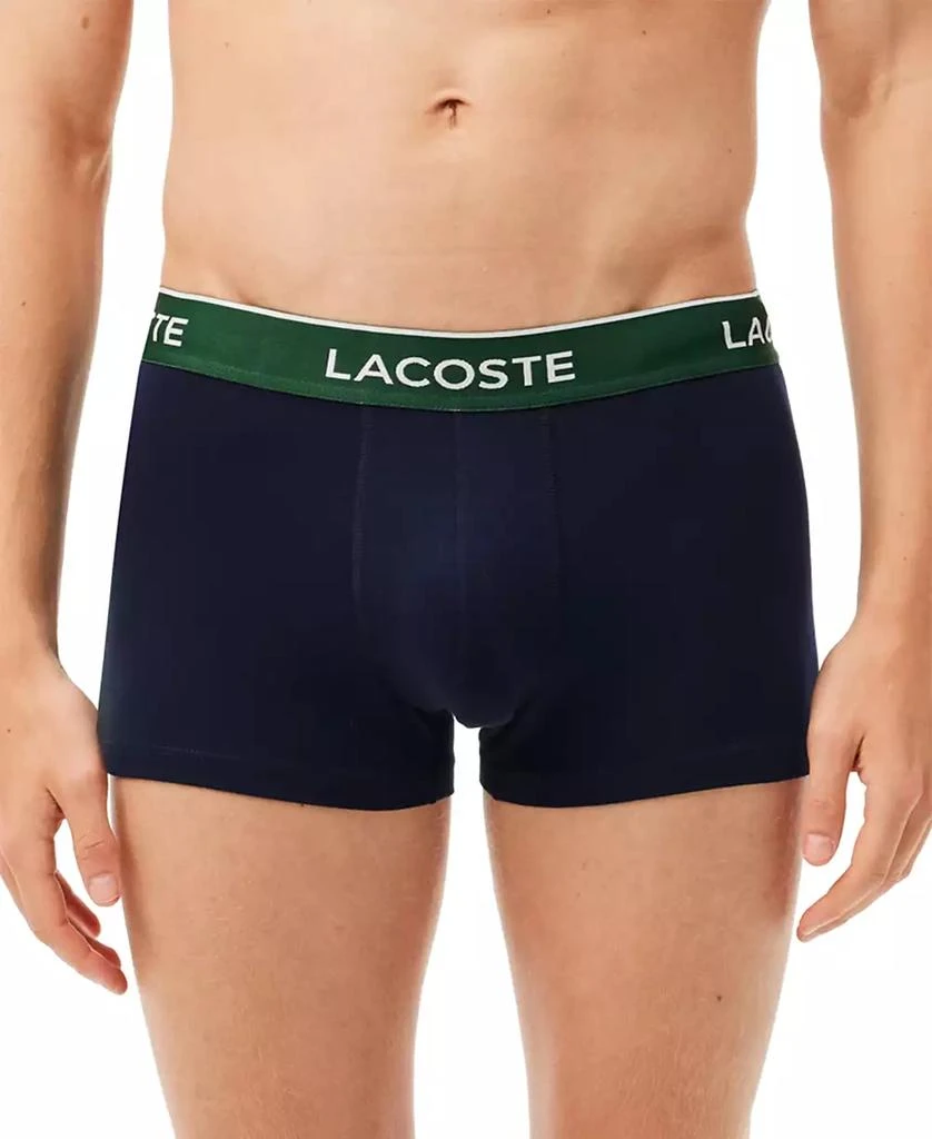 Lacoste Men's 3-Pack Regular-Fit Logo Waistband Trunk Underwear 9