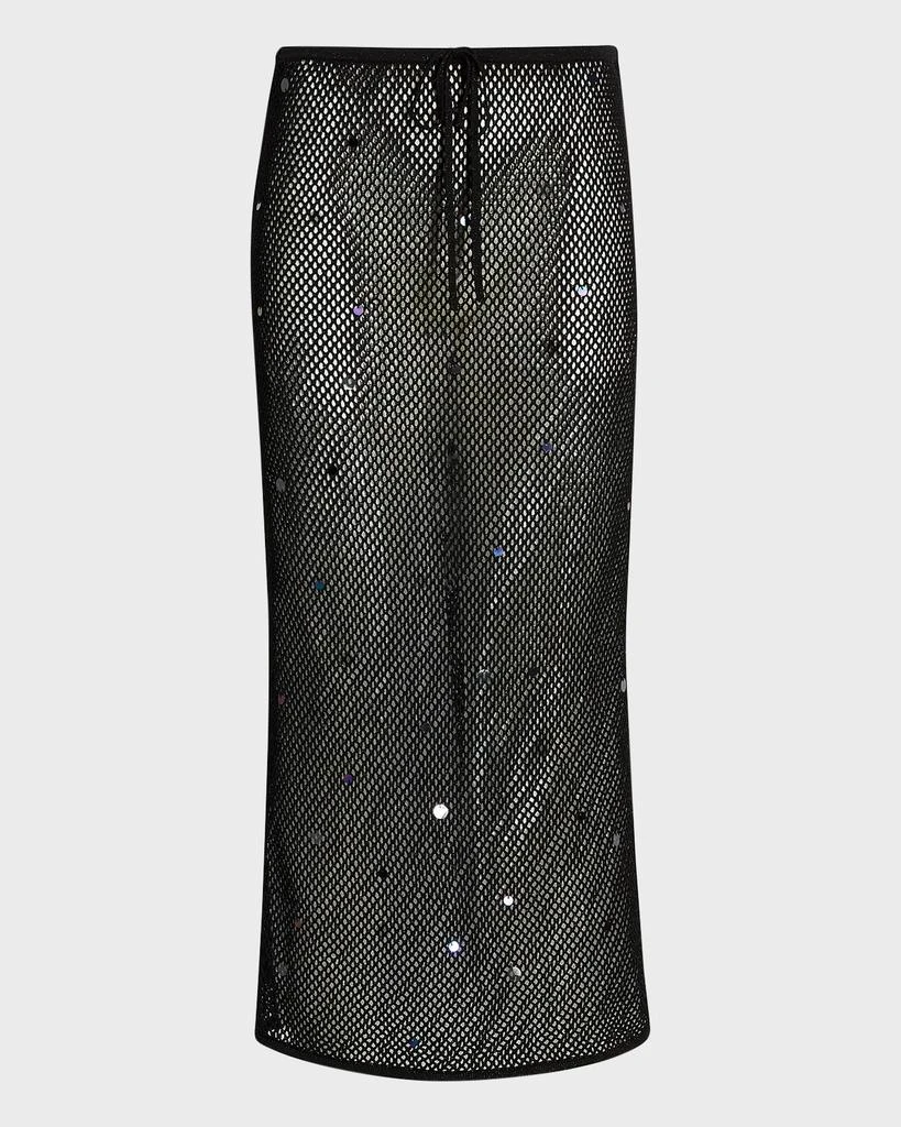Cinq a Sept Briar Embellished Mesh Midi Skirt 2