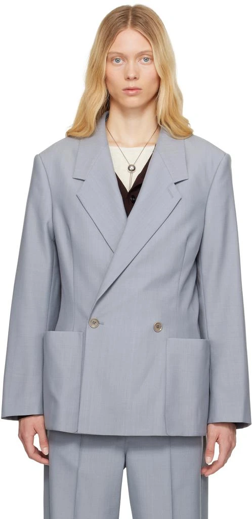 Lemaire Blue Double Breasted Tailored Blazer 1