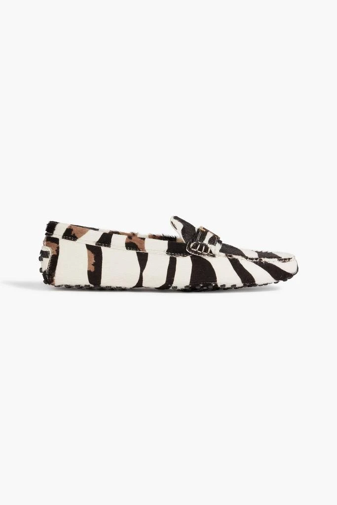 Tod's T Timeless zebra-print calf hair loafers 1