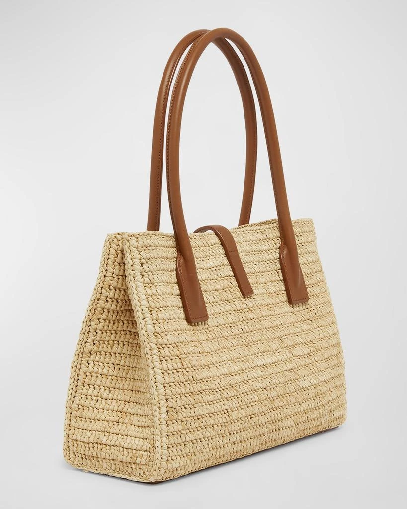 Yves Saint Laurent YSL Tote Bag in Raffia & Leather 5