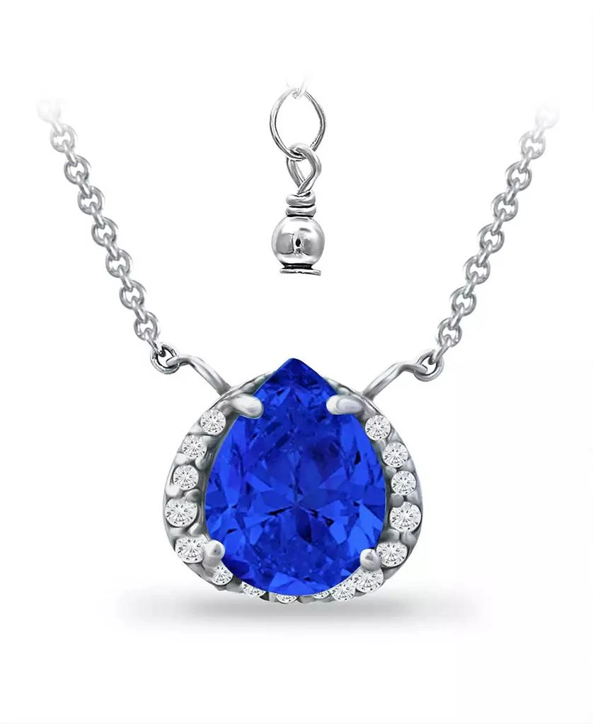 Giani Bernini Simulated Blue Sapphire and Cubic Zirconia Accent Necklace
