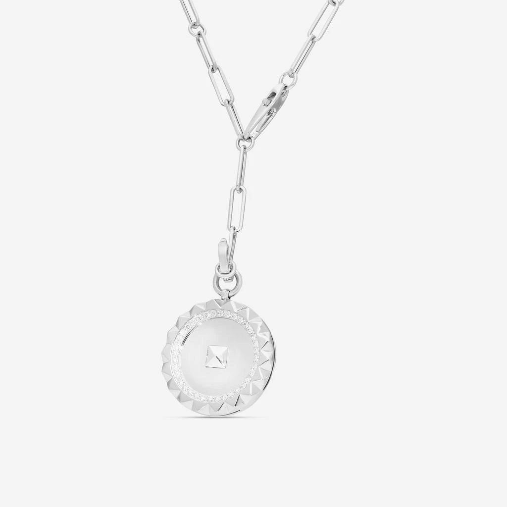 Roberto Coin Roberto Coin Obelisco 18K White Gold Diamond Medallion Pendant Necklace 8883121AW19X-copy 2