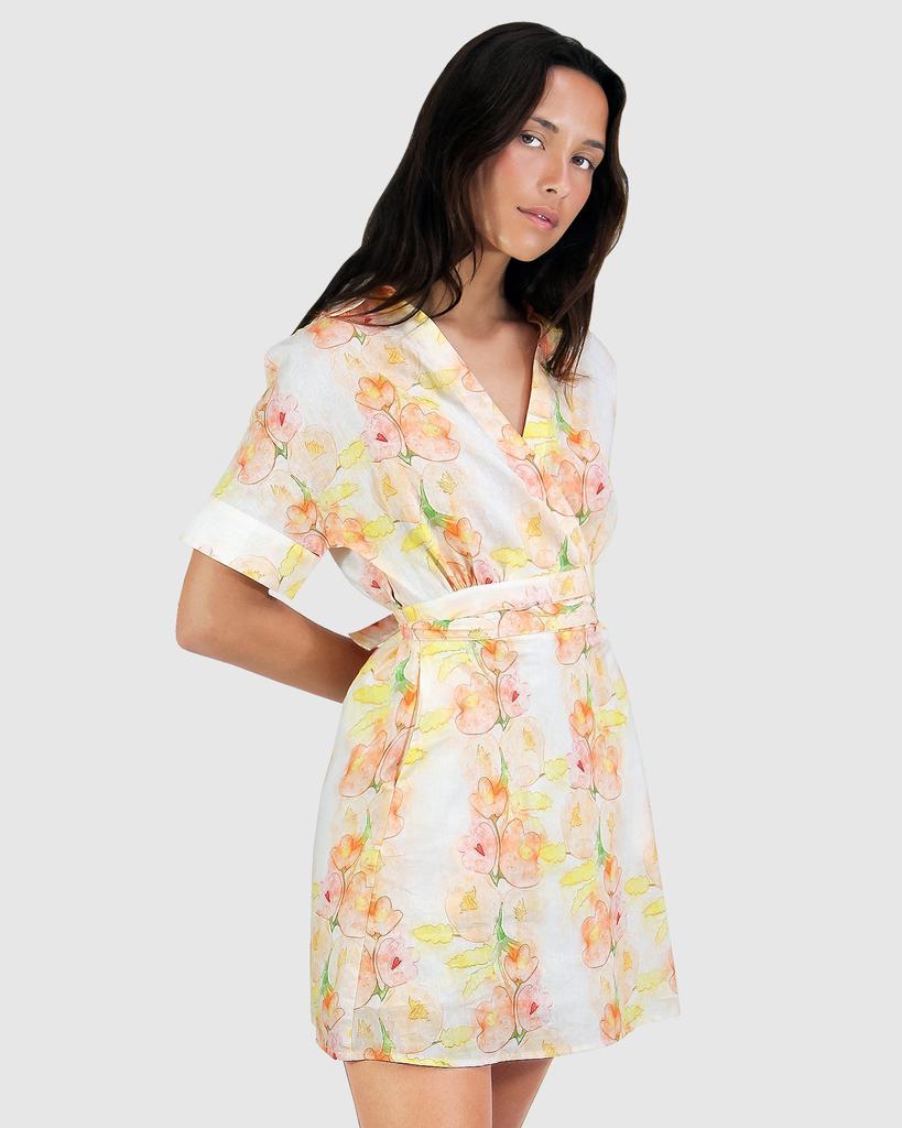 Belle & Bloom Open Arms Cut Out Dress - Floral Bouquet