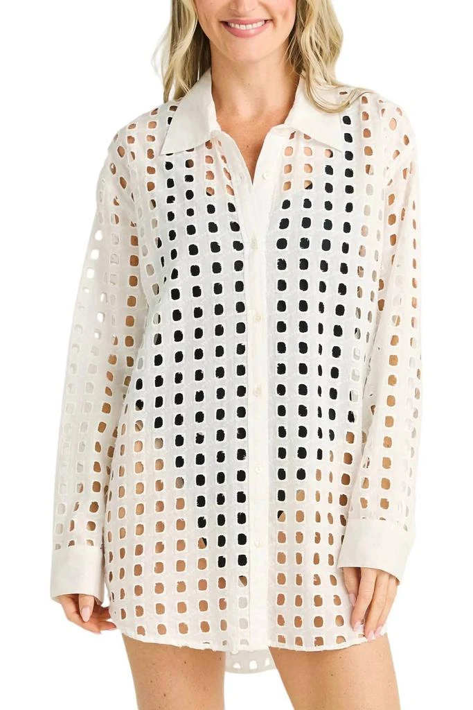 Surf Gypsy Box Eyelet Cover Up In White 2