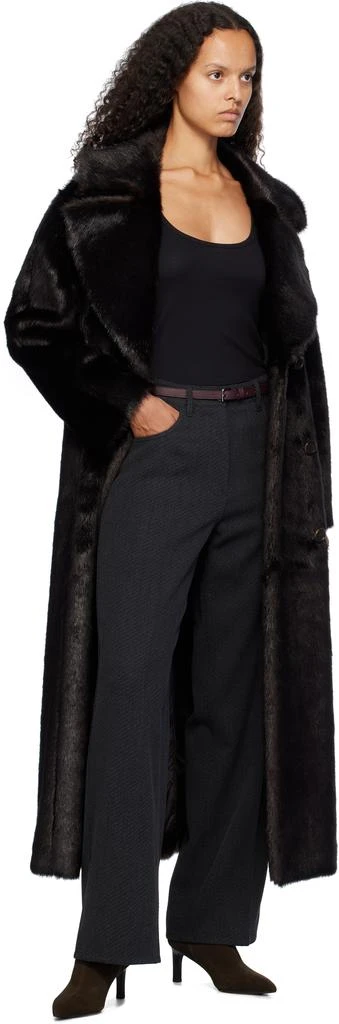The Frankie Shop Brown Joni Faux-Fur Coat 4