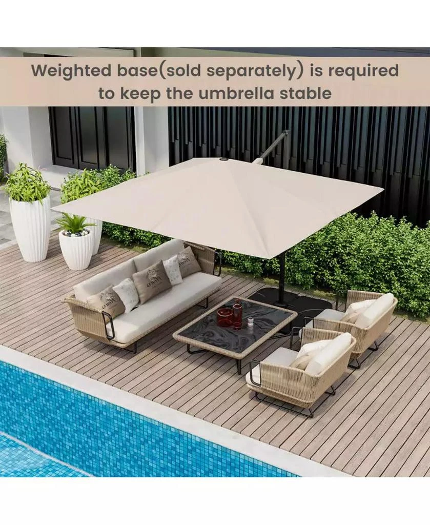 Mondawe 9.5 Feet Square Patio Cantilever Umbrella with 360Â° Rotation 3