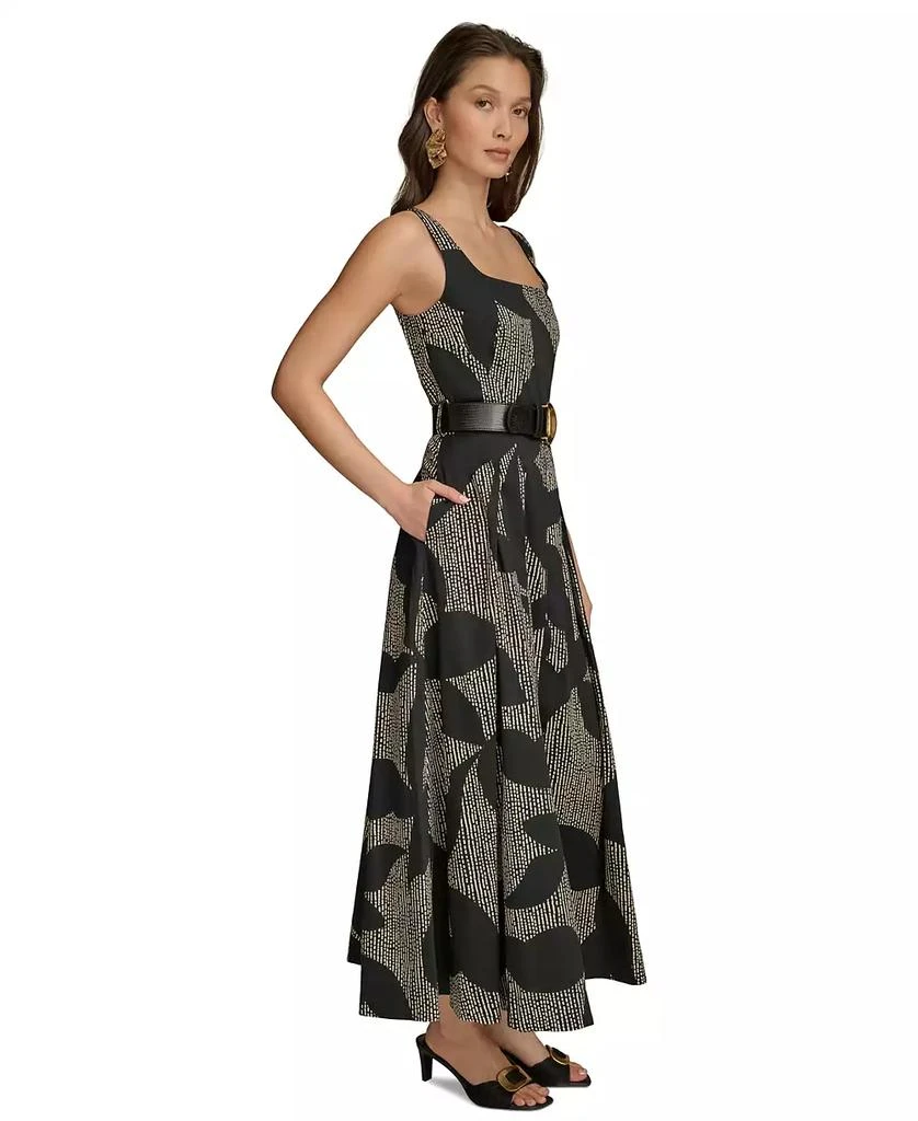 Donna Karan Women's Printed Square-Neck Belted Midi Dress 3