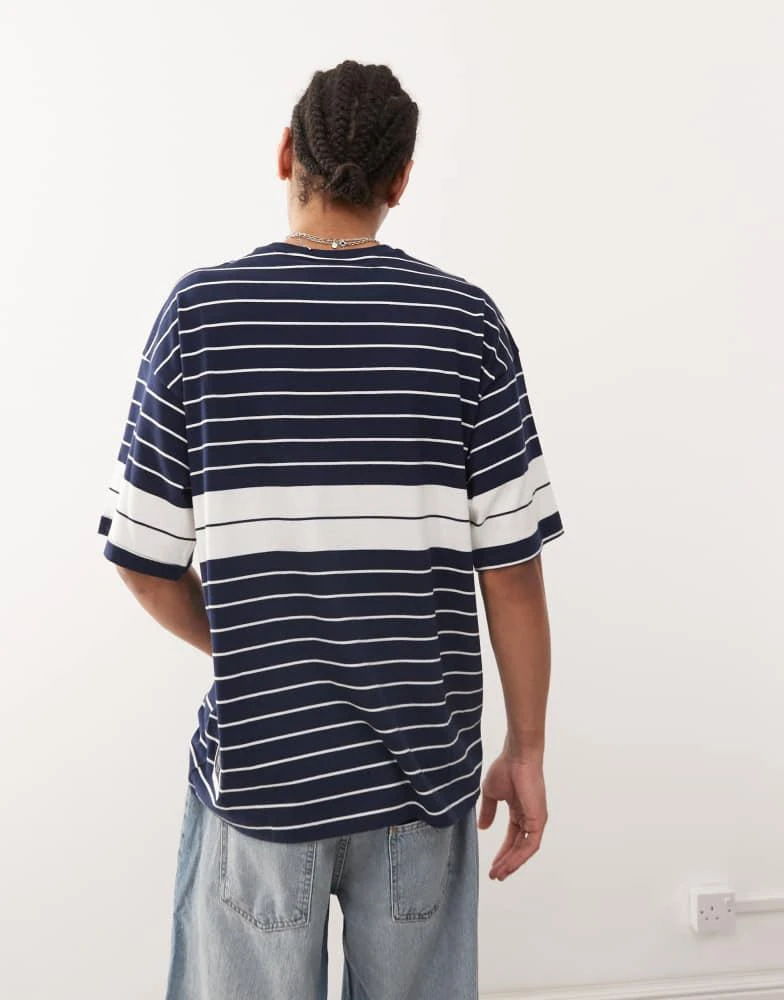 CHAMPION Champion t-shape striped NY logo t-shirt in navy 3
