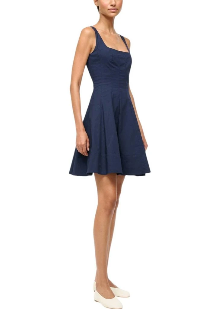 Staud Mini Wells Dress In Navy 2