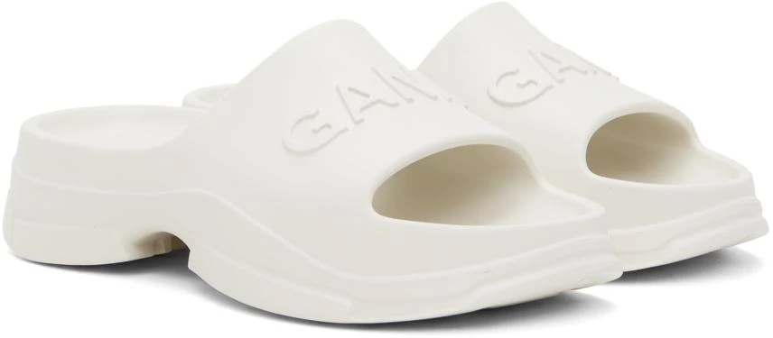 Ganni White Pool Slide Sandals 4