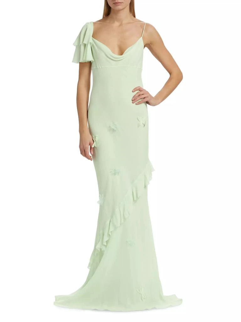 Self Portrait Georgette Floral-Appliqué Maxi Dress 2