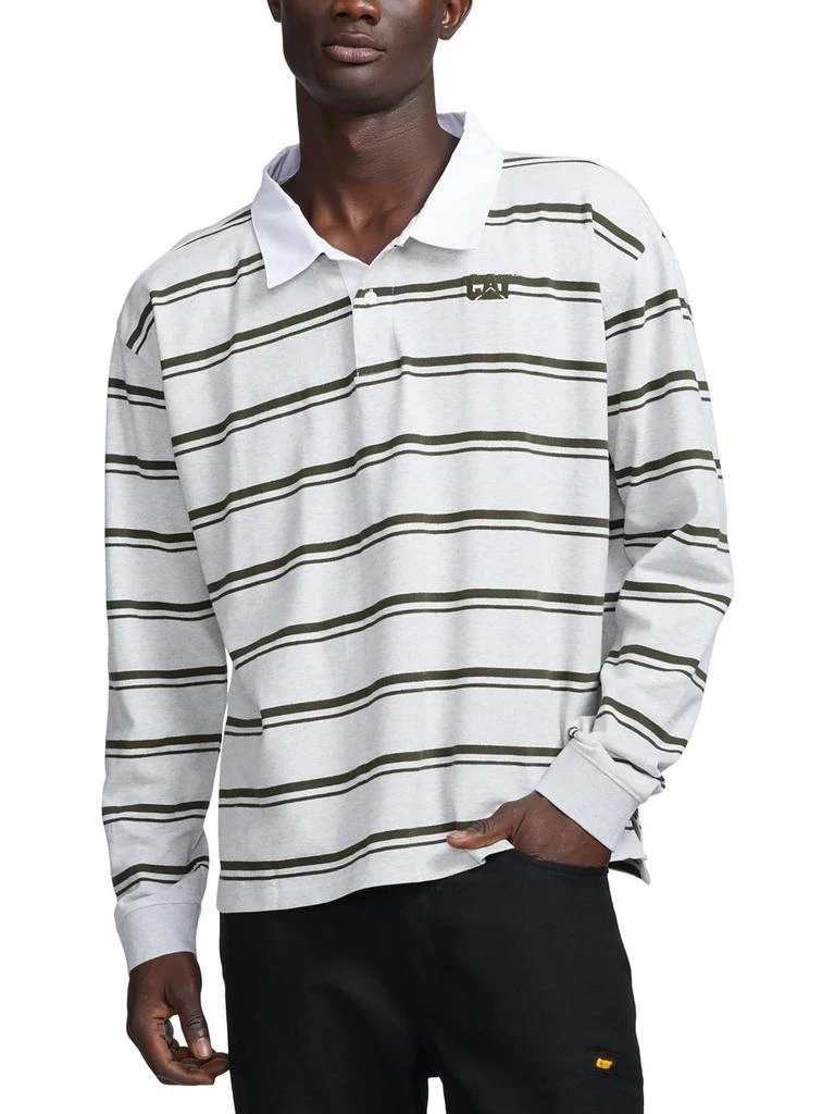 Caterpillar Mens Rugby Striped Polo 2